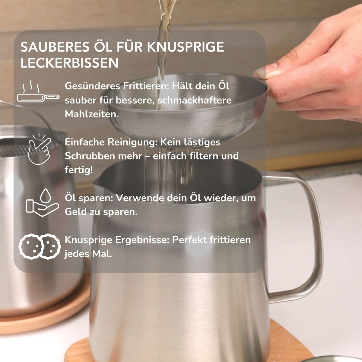 Serenosole™ SmartOil Ölfilterfritteuse | Saubereres Frittieren und einfache Reinigung | Intelligenteste Ölfilterfritteuse 2024