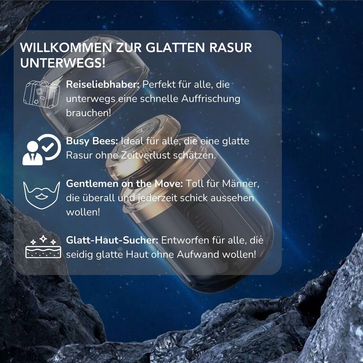 Serenosole™ SwiftShave Mini Tragbarer Elektrorasierer | Glatter Rasur überall, jederzeit | Dein Lieblingsreise-Rasierer 2024