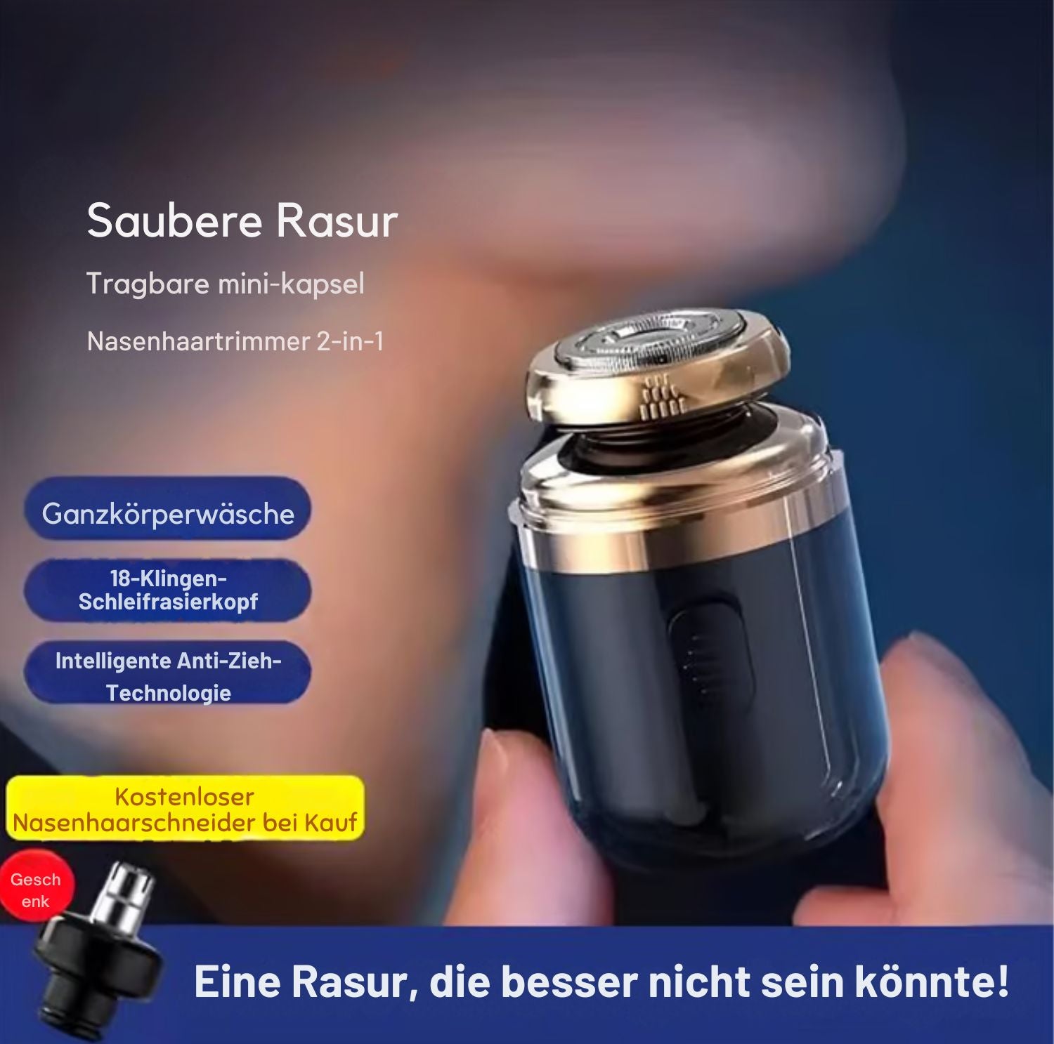Serenosole™ SwiftShave Mini Tragbarer Elektrorasierer | Glatter Rasur überall, jederzeit | Dein Lieblingsreise-Rasierer 2024