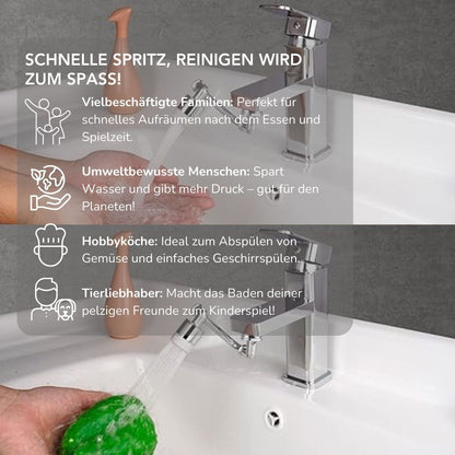 Serenosole™ FlowMaster Wasserhahnaufsatz | Verwandle jeden Wasserhahn in einen kraftvollen Sprüher | Ultimatives Wasserhahn-Upgrade 2024 (1+1 GRATIS)