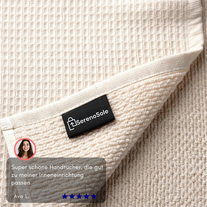Serenosole™ VelvetVista Handtuch Beige | Satz von 2