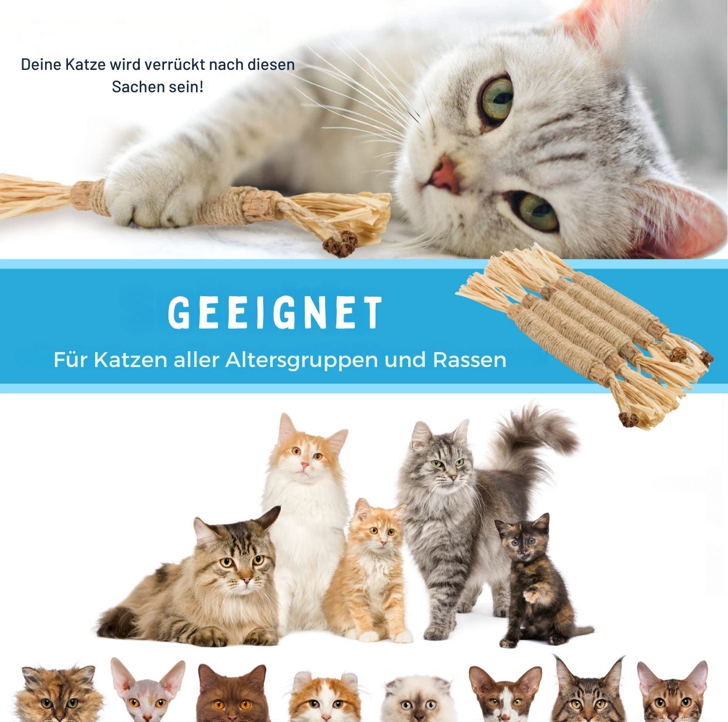 Serenosole™ MeowTastic | Hält deine Katze beschäftigt, reinigt dabei natürlich die Zähne und sorgt für frischen Atem | Lieblingsspielzeug für Katzen 2025