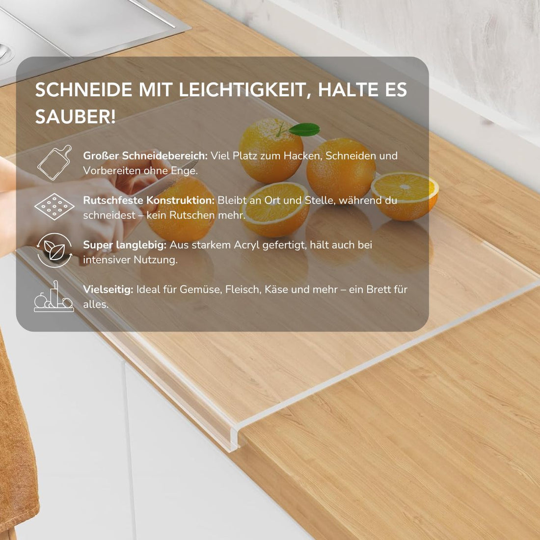 Serenosole™ EasyChop | Schneiden, hacken und mühelos aufräumen | Beste Küchen Schneidebrett 2025