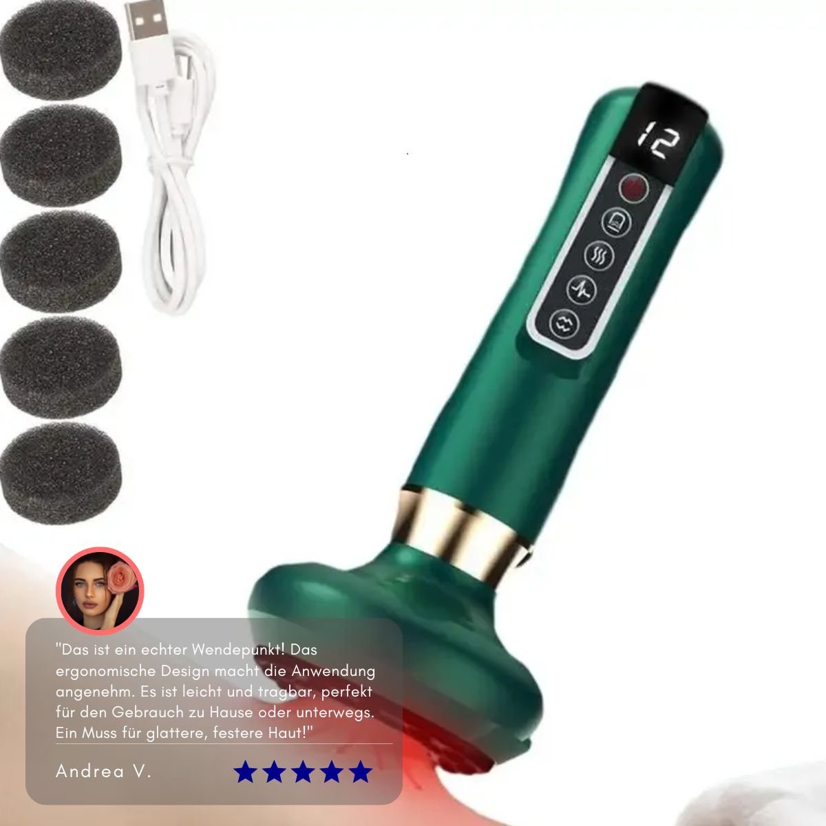 Serenosole™ CellaGlow Anti Cellulite Massagegerät | Für eine glattere Haut und zur Verbesserung der Durchblutung | SchlankSculpt 2024 (+GRATIS Massageöl)
