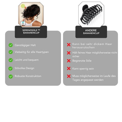 Serenosole™ FlexiClip Bananenclip | Hält das Haar sicher an Ort und Stelle (2+2 GRATIS)