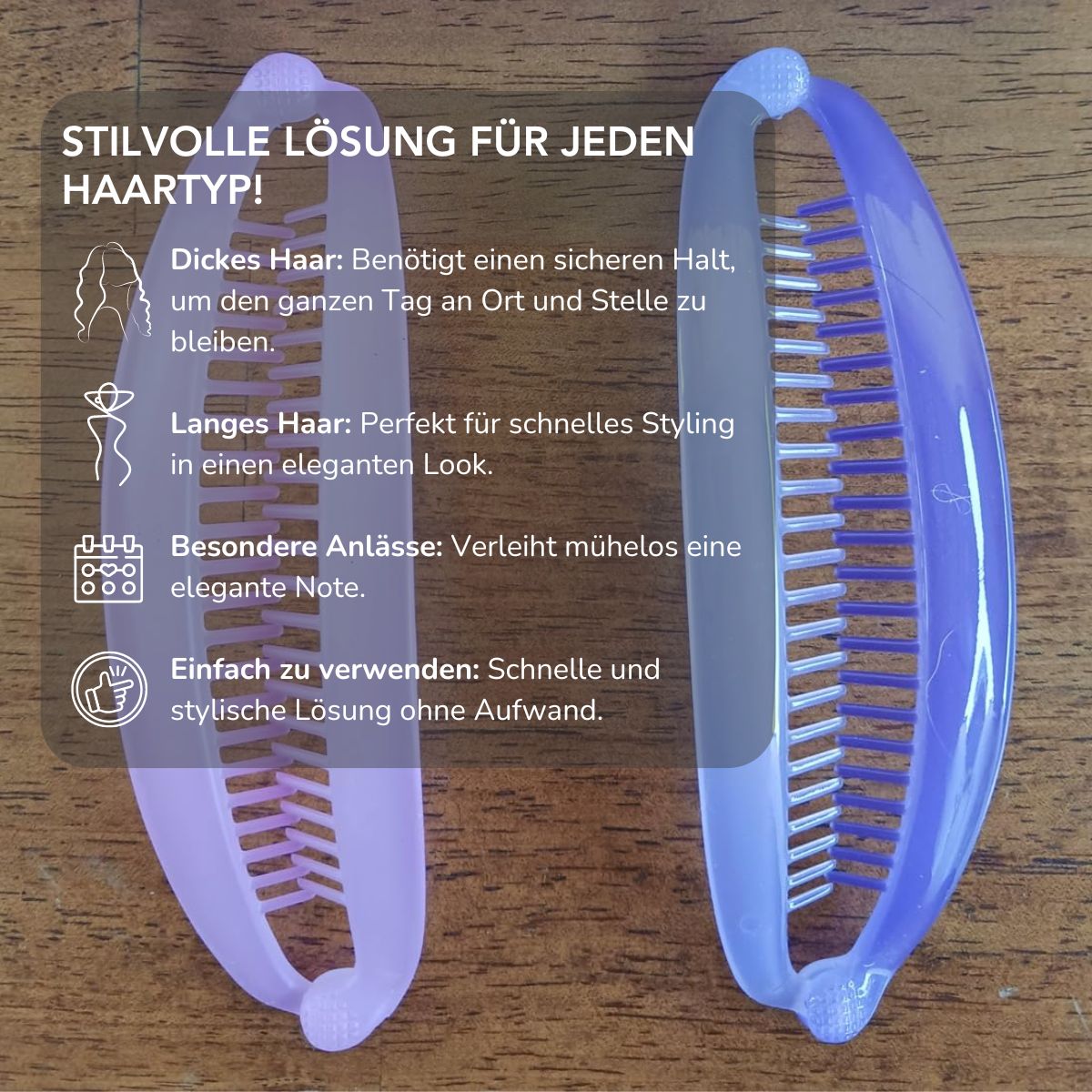 Serenosole™ FlexiClip Bananenclip | Hält das Haar sicher an Ort und Stelle (2+2 GRATIS)