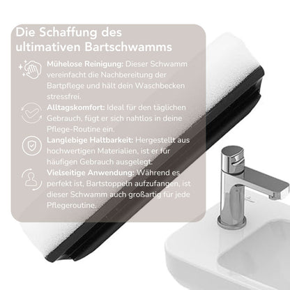 Serenosole™ GroomMaster Beard-Schwamm für die Spüle | Fängt mühelos Bartabschnitte auf | Beste Lösung gegen Haare im Waschbecken 2024 (2+1 GRATIS)