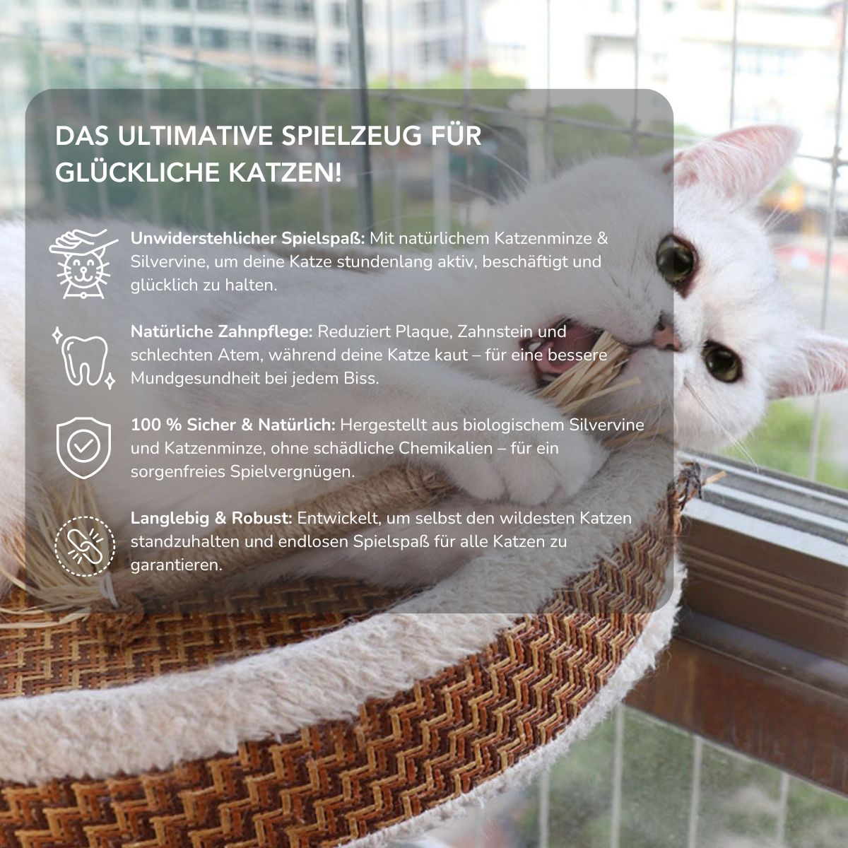 Serenosole™ MeowTastic | Hält deine Katze beschäftigt, reinigt dabei natürlich die Zähne und sorgt für frischen Atem | Lieblingsspielzeug für Katzen 2025
