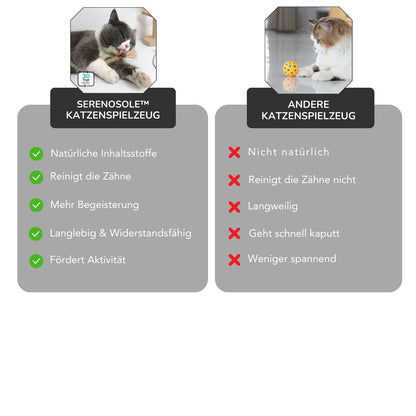 Serenosole™ MeowTastic | Hält deine Katze beschäftigt, reinigt dabei natürlich die Zähne und sorgt für frischen Atem | Lieblingsspielzeug für Katzen 2025