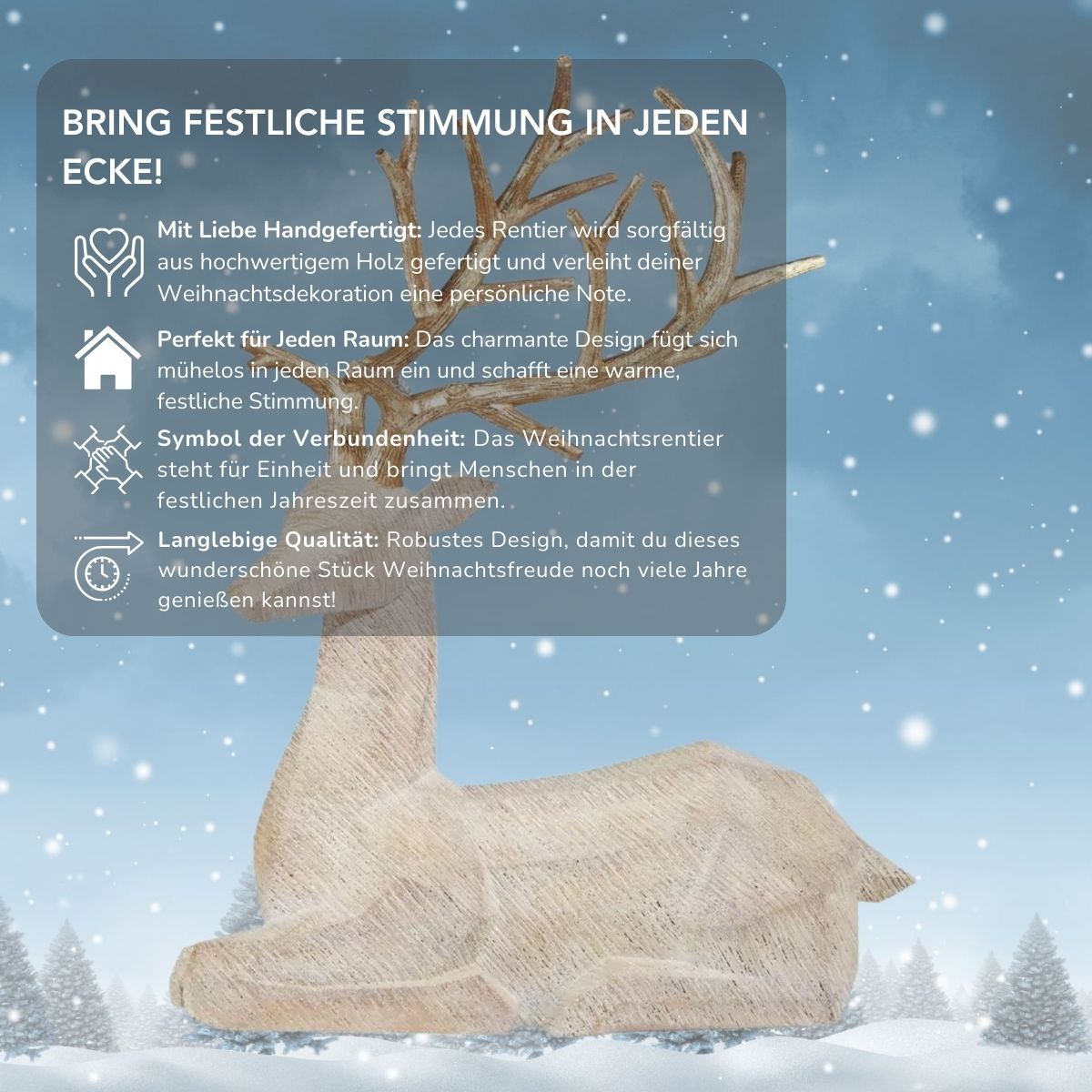 Serenosole™ EverDeer Weihnachtsrentier | Bringt festliche Stimmung und warme Verbundenheit | Gemütlichster Weihnachts-Hirsch 2024