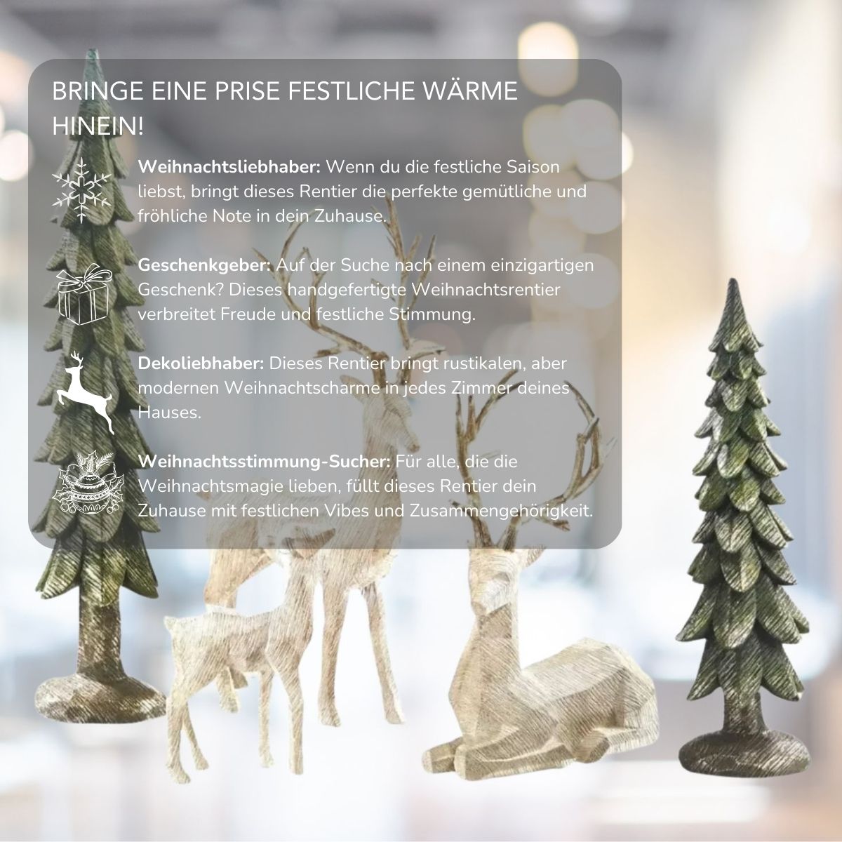 Serenosole™ EverDeer Weihnachtsrentier | Bringt festliche Stimmung und warme Verbundenheit | Gemütlichster Weihnachts-Hirsch 2024