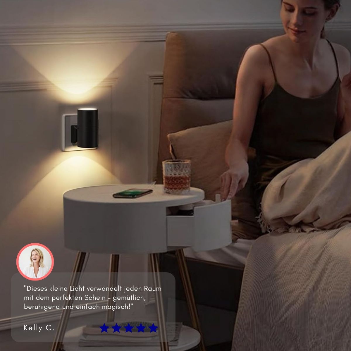 Serenosole™ NightAura Dimmbares LED-Nachtlicht | Stelle das Licht ganz nach deinem Wunsch ein – Tag und Nacht