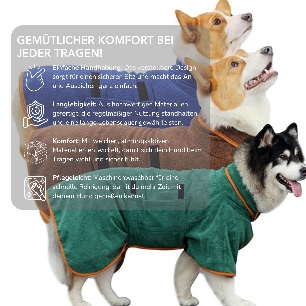 Serenosole™ PupComfort Bademantel für Hunde | Hält Hunde warm und trocken | Die beste Lösung für nasse Hunde 2024