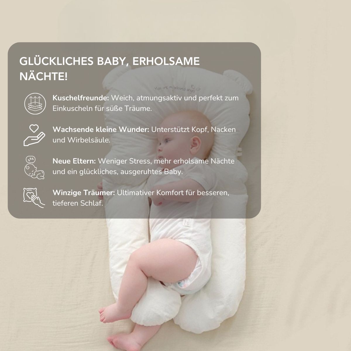 Serenosole™ DreamBuddy | Hält dein Baby bequem und schläft ruhig | Gesündestes Babykissen 2025