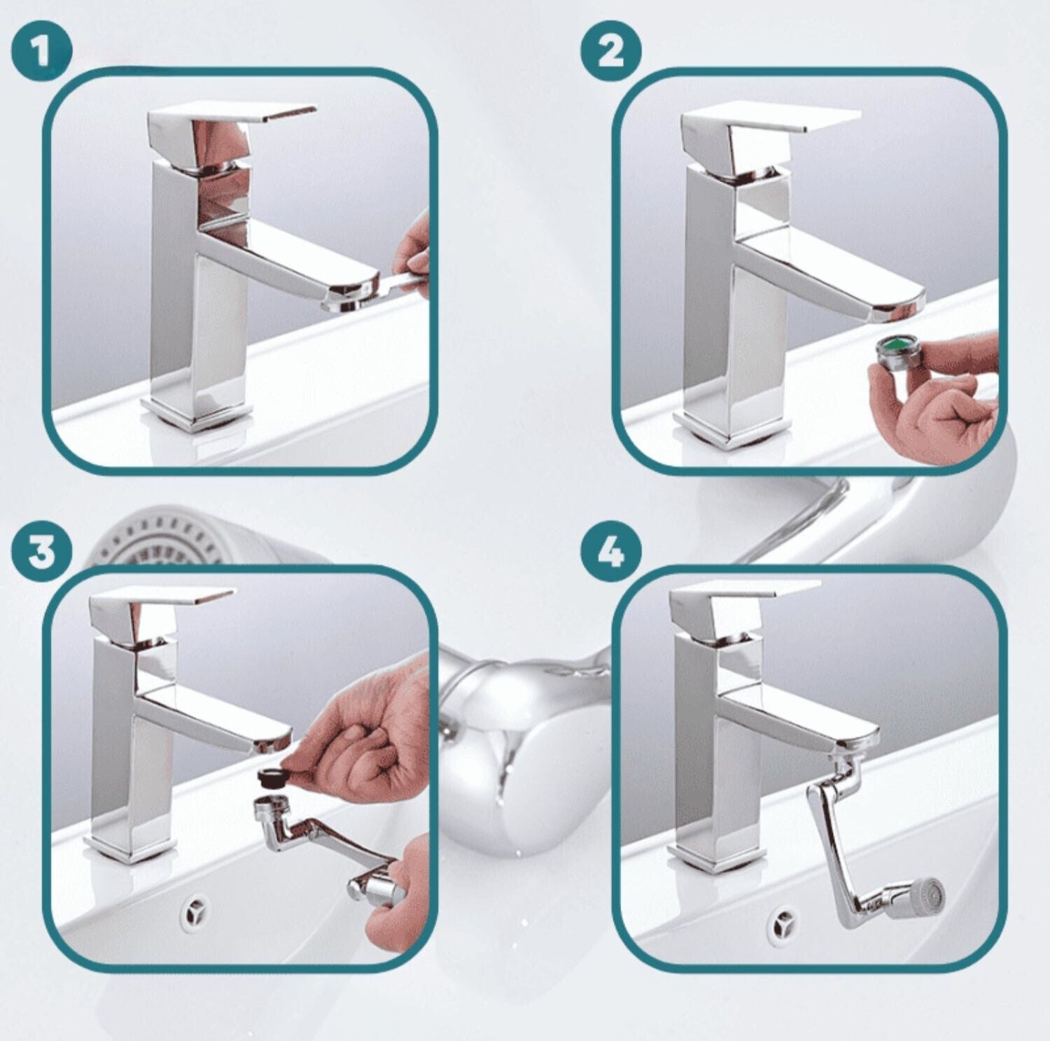 Serenosole™ FlowMaster Wasserhahnaufsatz | Verwandle jeden Wasserhahn in einen kraftvollen Sprüher | Ultimatives Wasserhahn-Upgrade 2024 (1+1 GRATIS)