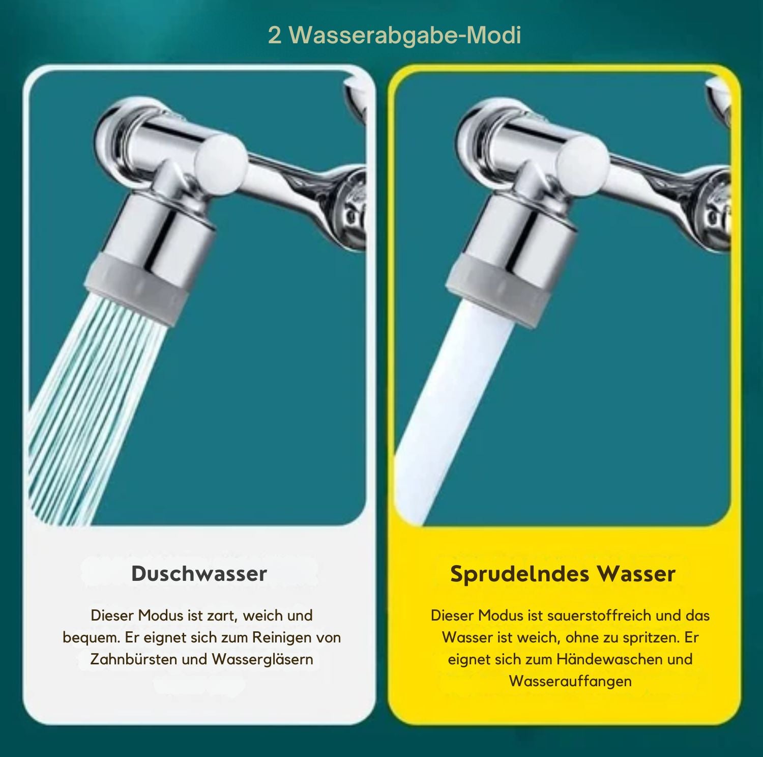 Serenosole™ FlowMaster Wasserhahnaufsatz | Verwandle jeden Wasserhahn in einen kraftvollen Sprüher | Ultimatives Wasserhahn-Upgrade 2024 (1+1 GRATIS)