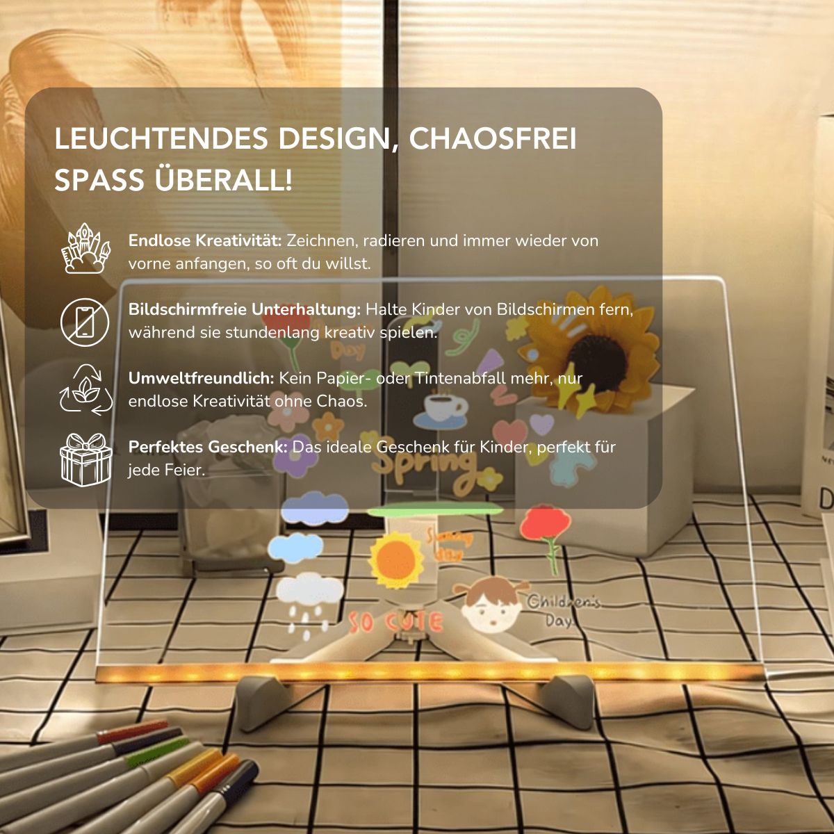 Serenosole™ LumiBoard | Endlose leuchtende Zeichnungen ohne Chaos | Hellerste Zeichenplatte 2025