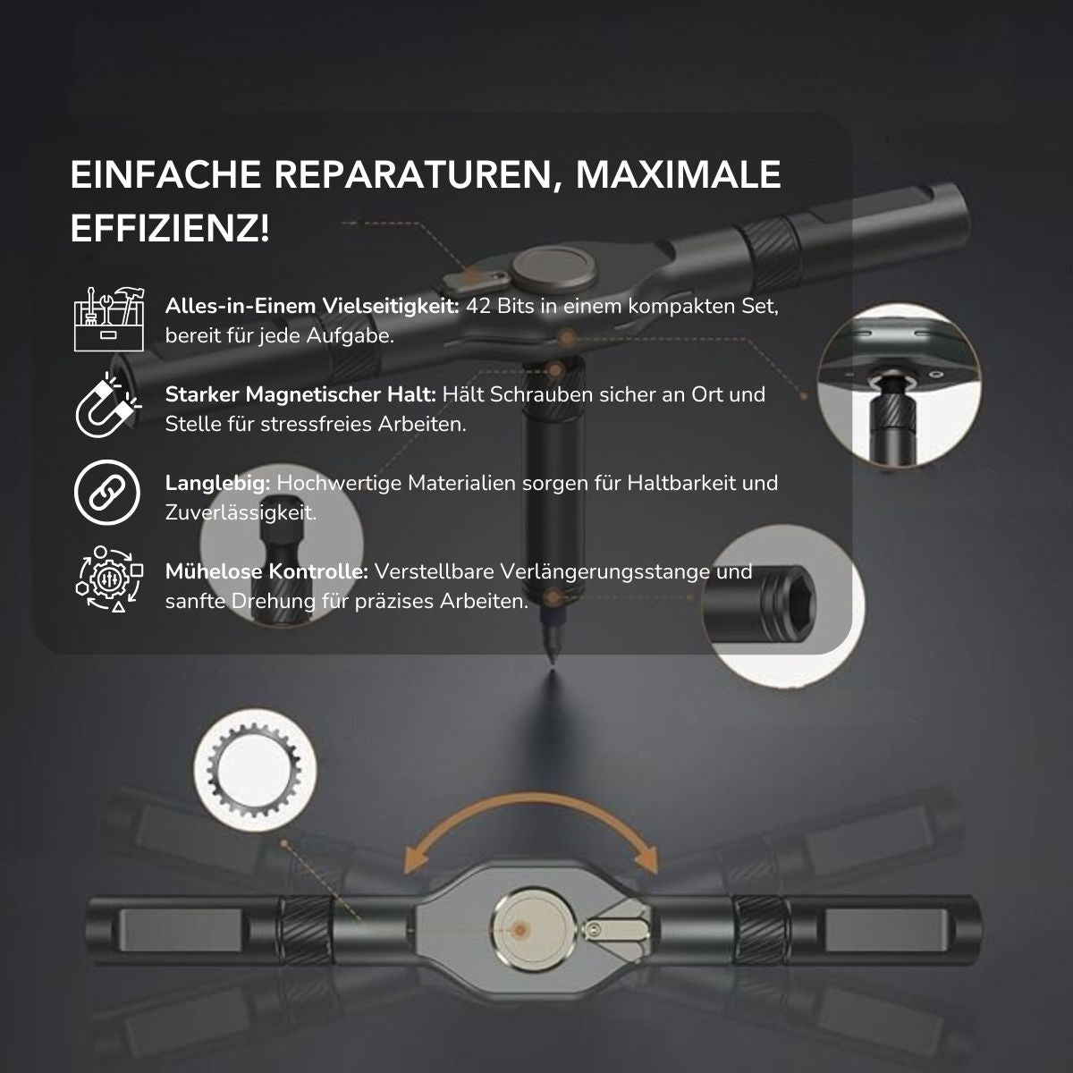 Serenosole™ MagniFix | Magnetische Präzision für mühelose Reparaturen | Ultimatives Schraubendreher-Set 2025