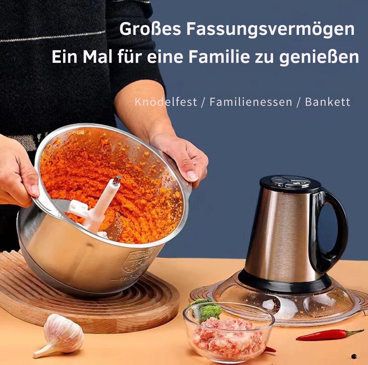 Serenosole™ ChopMaster Fleischwolf | Zerhäckselt Fleisch in Sekundenschnelle | Schnellster Fleischwolf 2024
