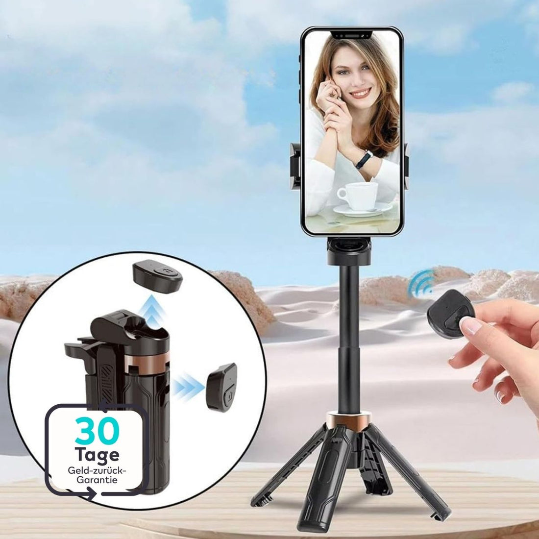 Serenosole™ FlexiPod | Taschenformat-Stativ &amp; Selfie-Stick in einem | Bester Reise-Stativ 2025