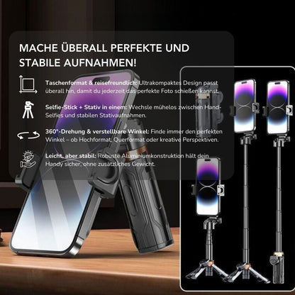 Serenosole™ FlexiPod | Taschenformat-Stativ &amp; Selfie-Stick in einem | Bester Reise-Stativ 2025