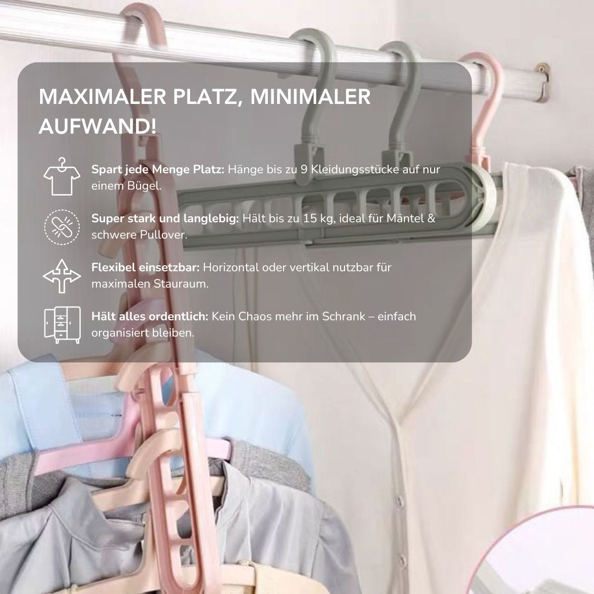 Serenosole™ FlexHanger | Halte deinen Kleiderschrank perfekt organisiert | Bester Multifunktionaler Kleiderbügel 2025 (1+1 GRATIS)