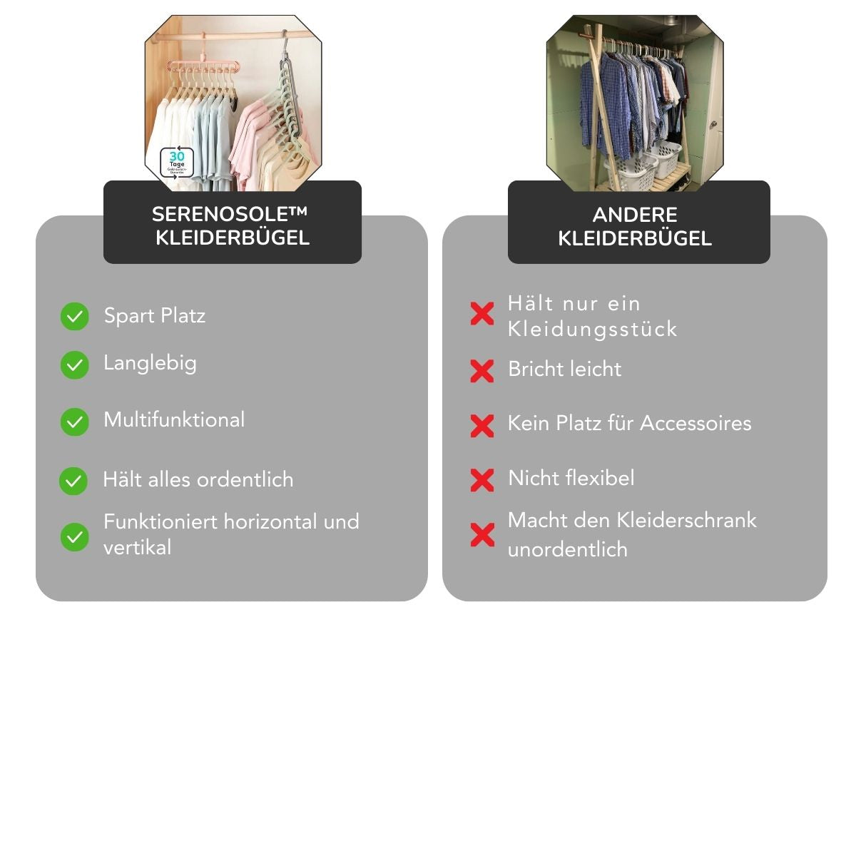 Serenosole™ FlexHanger | Halte deinen Kleiderschrank perfekt organisiert | Bester Multifunktionaler Kleiderbügel 2025 (1+1 GRATIS)
