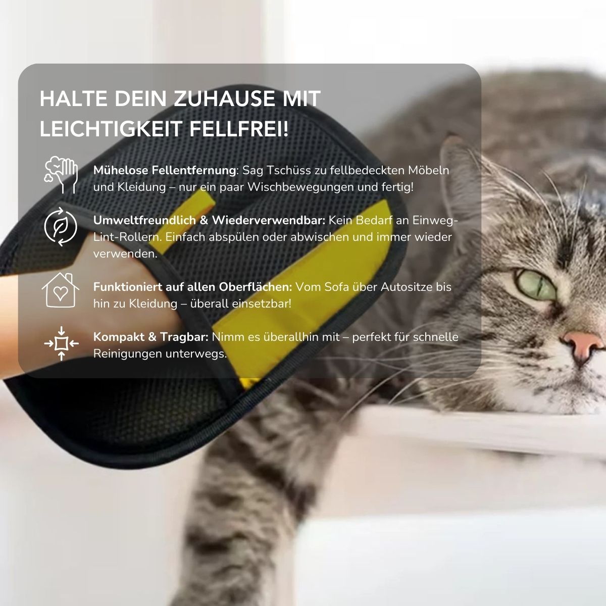 Serenosole™ Petease | Entfernt mühelos Tierhaare, Staub und Fussel in Sekunden (1+1 GRATIS)