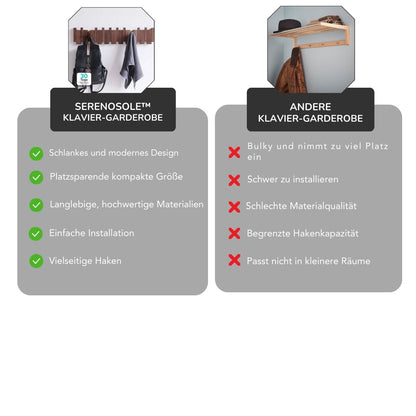Serenosole™ HangEase Klavier-Garderobe | Hält Schlüssel und Jacken stilvoll an einem Ort | Stylischster Rack 2024