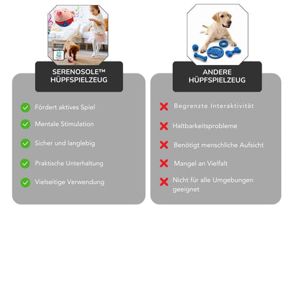 Serenosole™ BounceBuddy Plüsch-Automatikhüpfspielzeug | Haustiere selbstständig beschäftigen und unterhalten | Springendster Plüschfreund 2024 (1+1 GRATIS)
