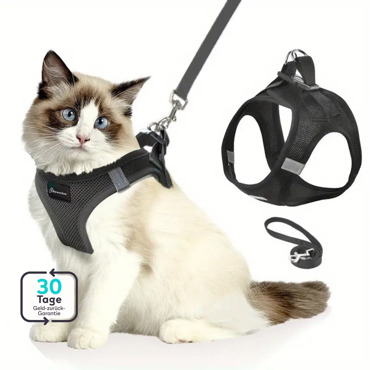 Serenosole™ CatVenture | Bequemes Anti-Ausbruch-Geschirr für Katzen | Mehr Bewegung, weniger Sorgen (1+1 GRATIS)