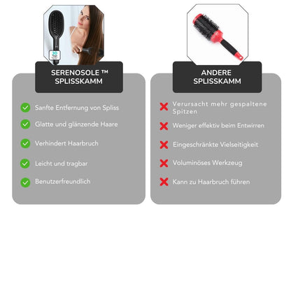 Serenosole™ GlideEase Splisskamm | Entfernt mühelos Spliss