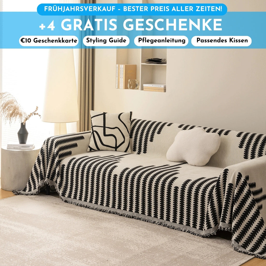 Serenosole™ SnugSofa | Der luxuriöse Sofabezug der perfekt sitzt &amp; dein Wohnzimmer aufwertet! | +4 GRATIS Geschenke