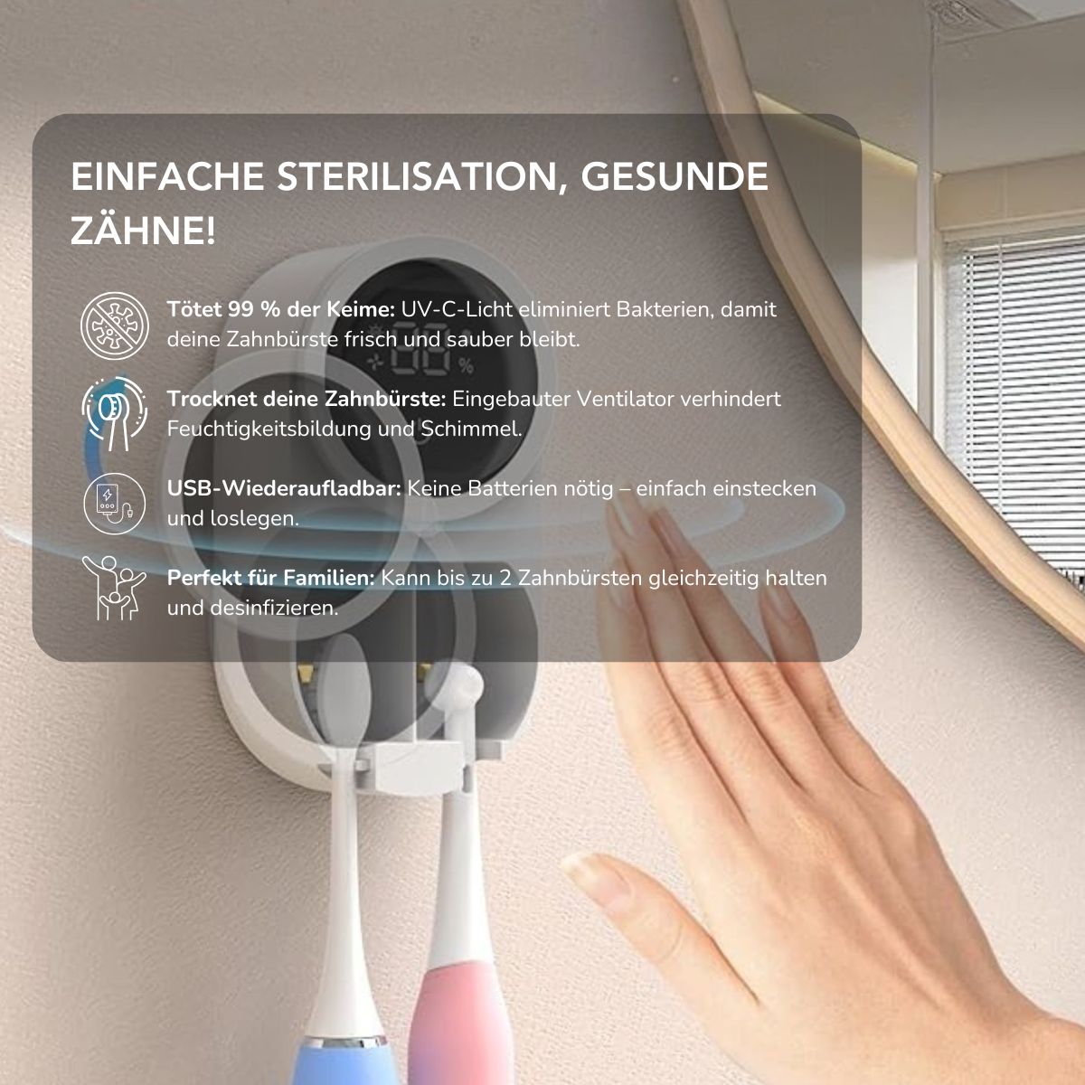 Serenosole™ BrightBrush | Hält deine Zahnbürste frisch und sauber | Hygienischstes Zahnbürstenetui 2025
