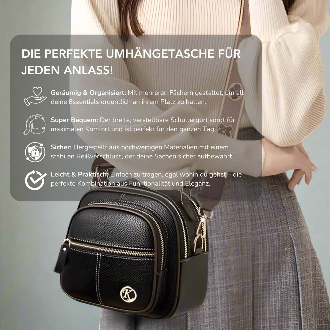 Serenosole™ EternaBag | Zeitloser Stil trifft auf täglichen Komfort – deine perfekte Alltags-Tasche | Stylischste Umhängetasche 2025