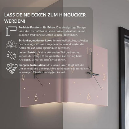 Serenosole™ TimeEdge Eckenrand Uhr | Passt nahtlos in Ecken und sieht dabei stilvoll aus | Trendigste Eckuhr 2024