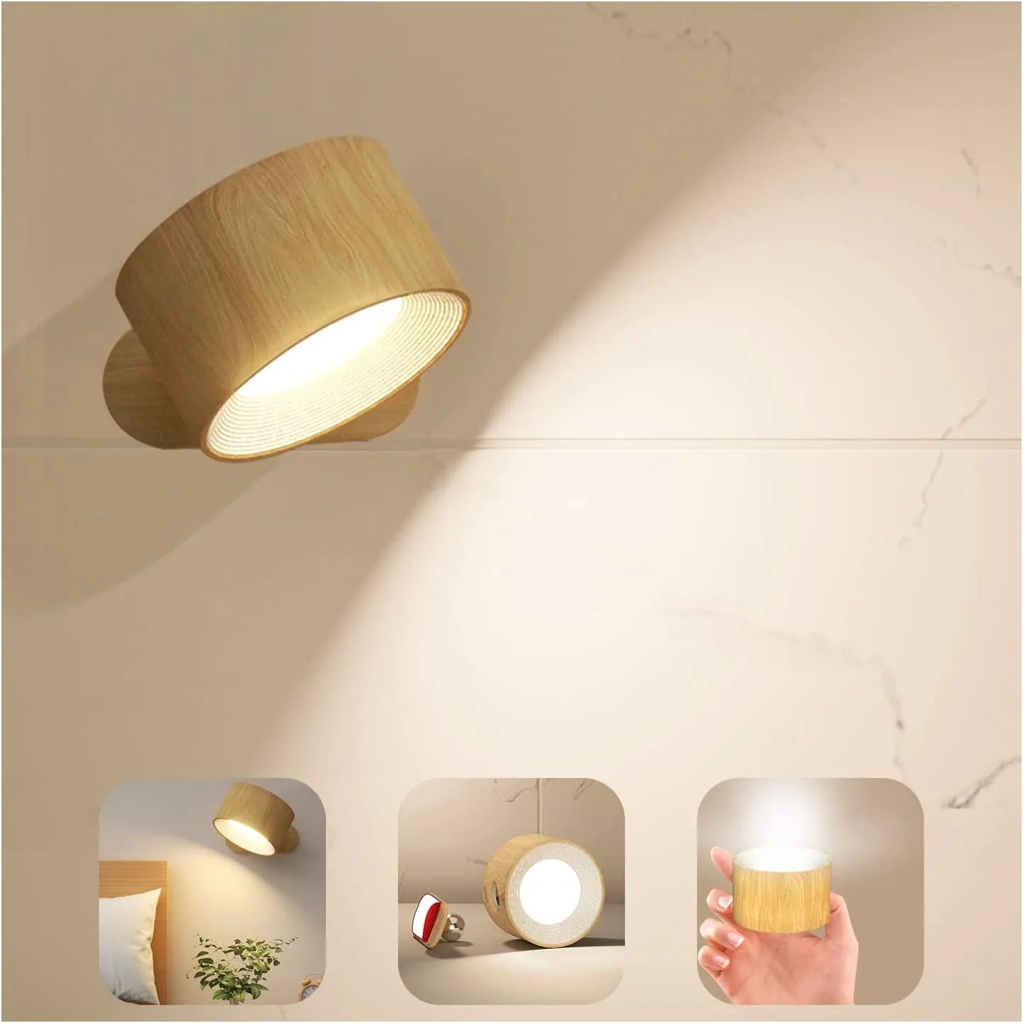 Serenosole™ Aurora 360° Wandleuchte | Moderne, kabellose LED-Beleuchtung (1+1 GRATIS)