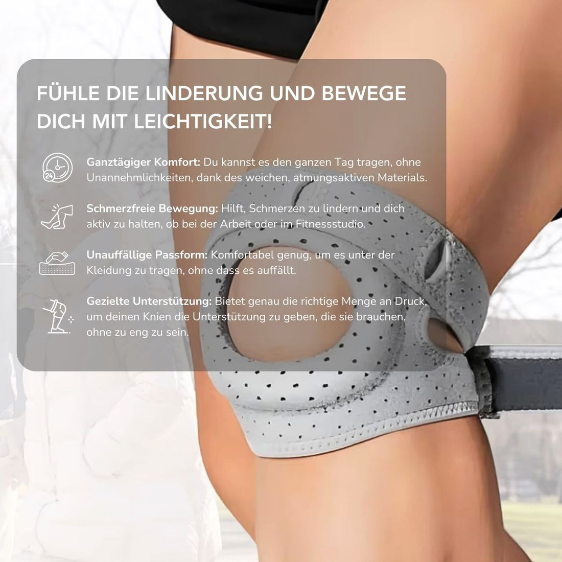 Serenosole™ KneeZen | Bequeme Kniebandage, die dich den ganzen Tag schmerzfrei in Bewegung hält | Knieunterstützung der nächsten Generation 2025