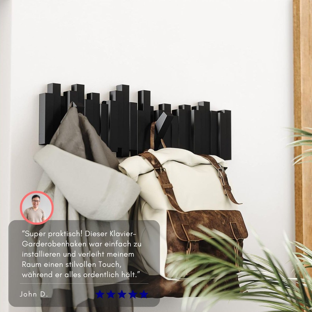 Serenosole™ FlexiHang Klavier-Kleiderständer | Hält alles organisiert und maximiert den Platz an der Wand | Stilvolles Wandgarderobe 2024