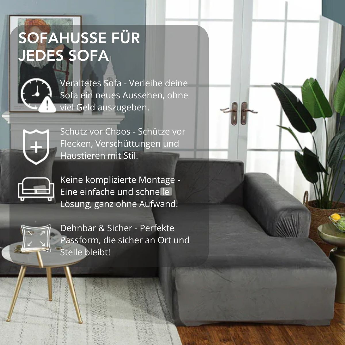 Serenosole™ EleganceStretch Elastische Bankabdeckung | Stilvoller Schutz vor Abnutzung und Flecken | Bester Bankschutz 2024