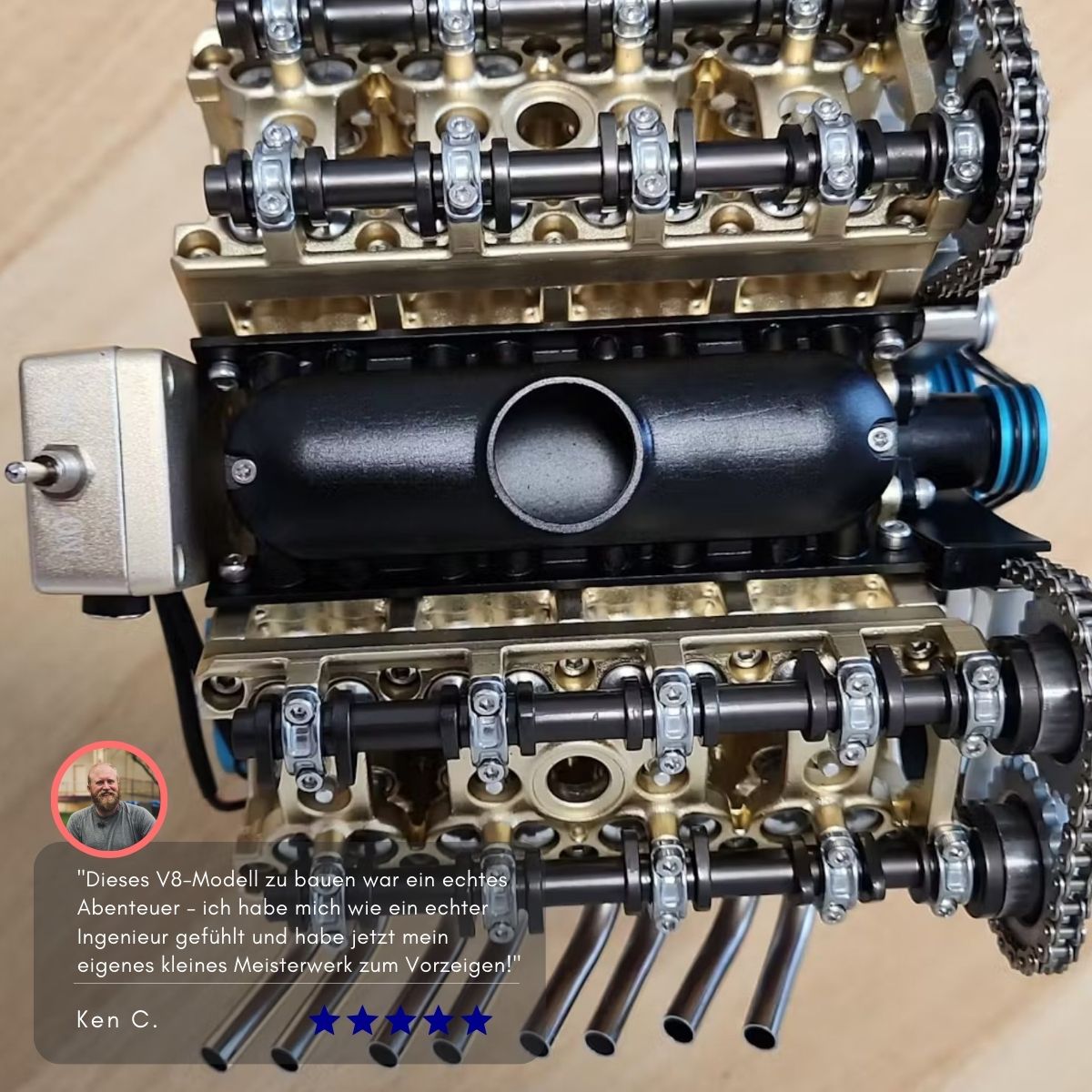 Serenosole™ EngineCrafter V8-Motor | Bauen, lernen und deinen eigenen Mini-V8-Motor starten